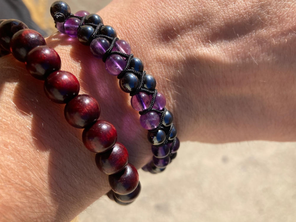 Magnetic Hematite & Amethyst Beaded Bracelet for Women - Customer Photo From Jenna Somerville Brown