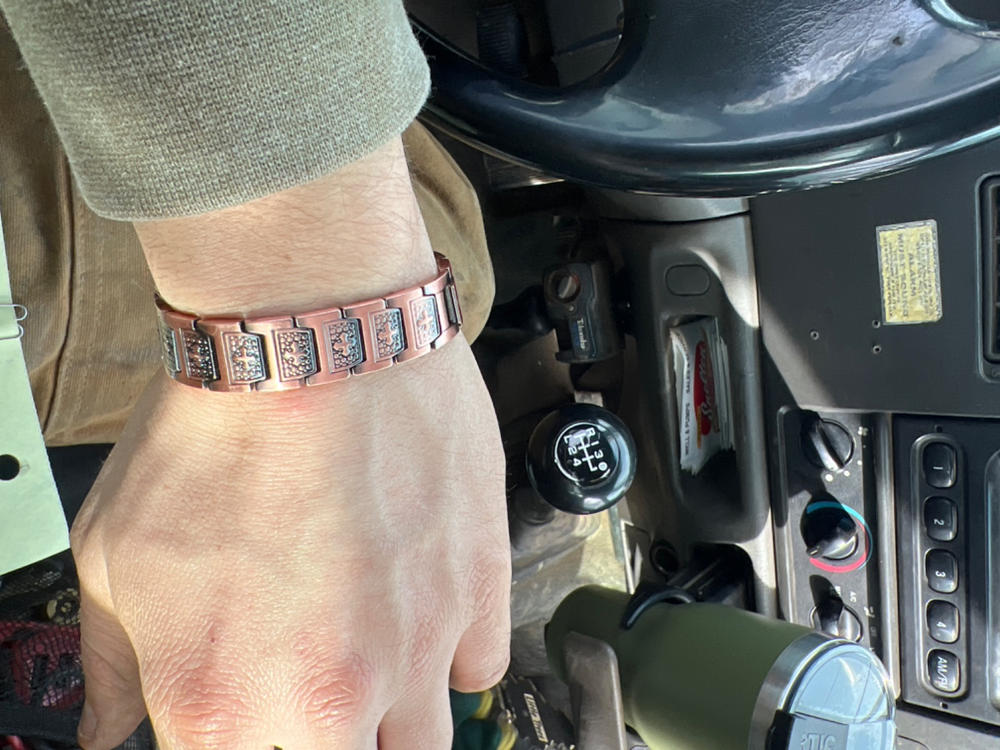 Ultra Strength Pure Copper Magnetic Bracelet (Cross) - Customer Photo From Zachary Laudick