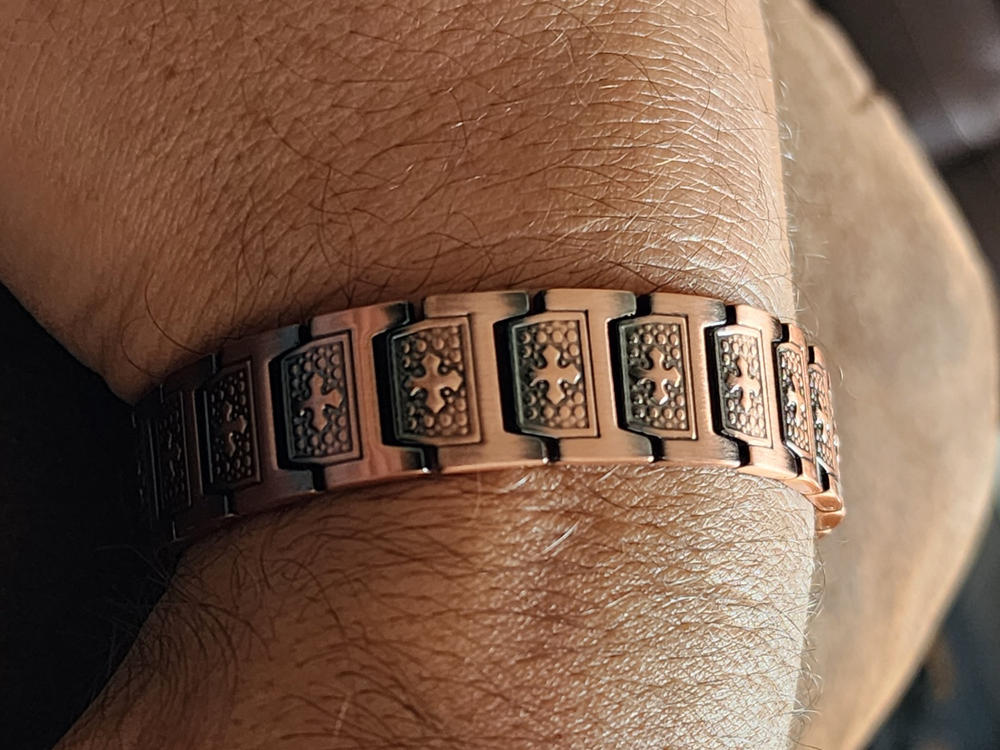 Ultra Strength Pure Copper Magnetic Bracelet (Cross) - Customer Photo From Johnny Murphey