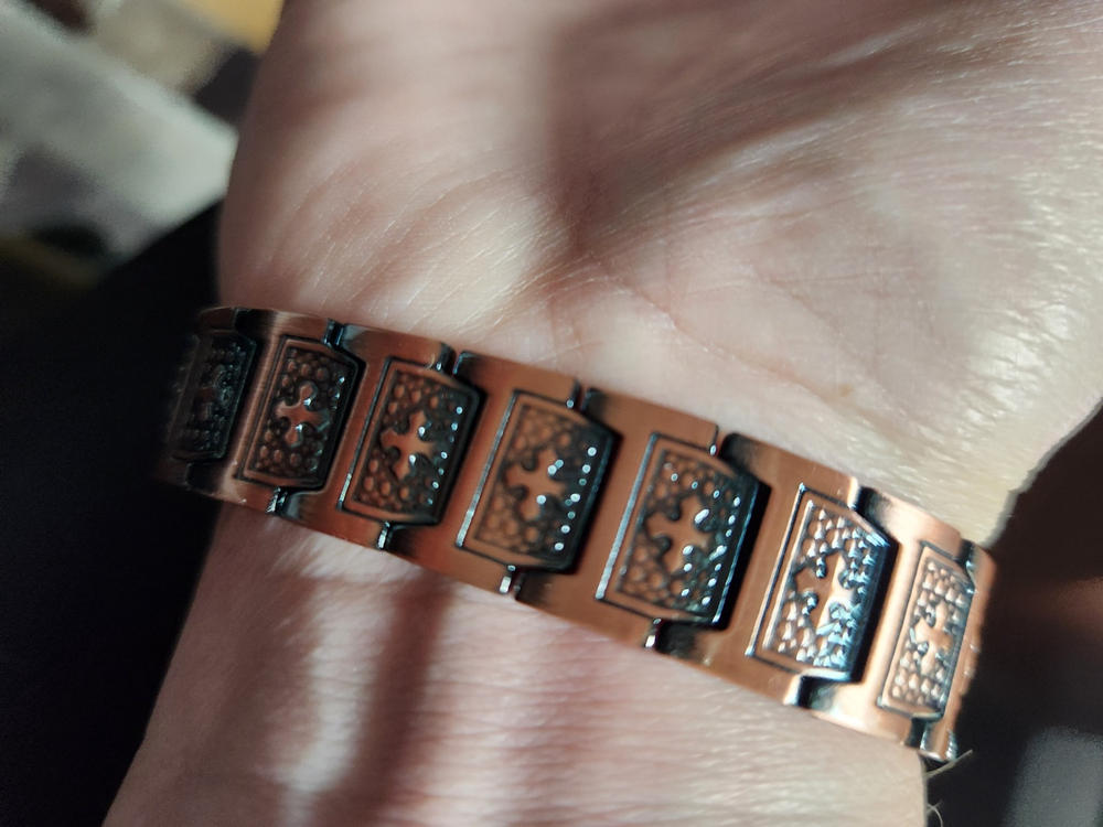 Ultra Strength Pure Copper Magnetic Bracelet (Cross) - Customer Photo From Enzo Scattone