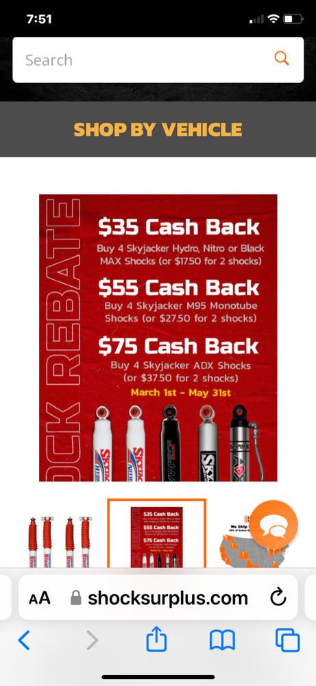 Skyjacker N8000 Nitrogen Gas Shocks Set for 2007-2018 Jeep Wrangler JK 4WD w/1-3.5" lift - Customer Photo From Randy Nielsen