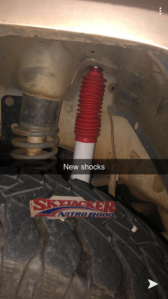 Skyjacker N8000 Nitrogen Gas Shocks Set for 1984-2001 Jeep Cherokee 4WD RWD w/6-8" lift - Customer Photo From Marisa Crowley