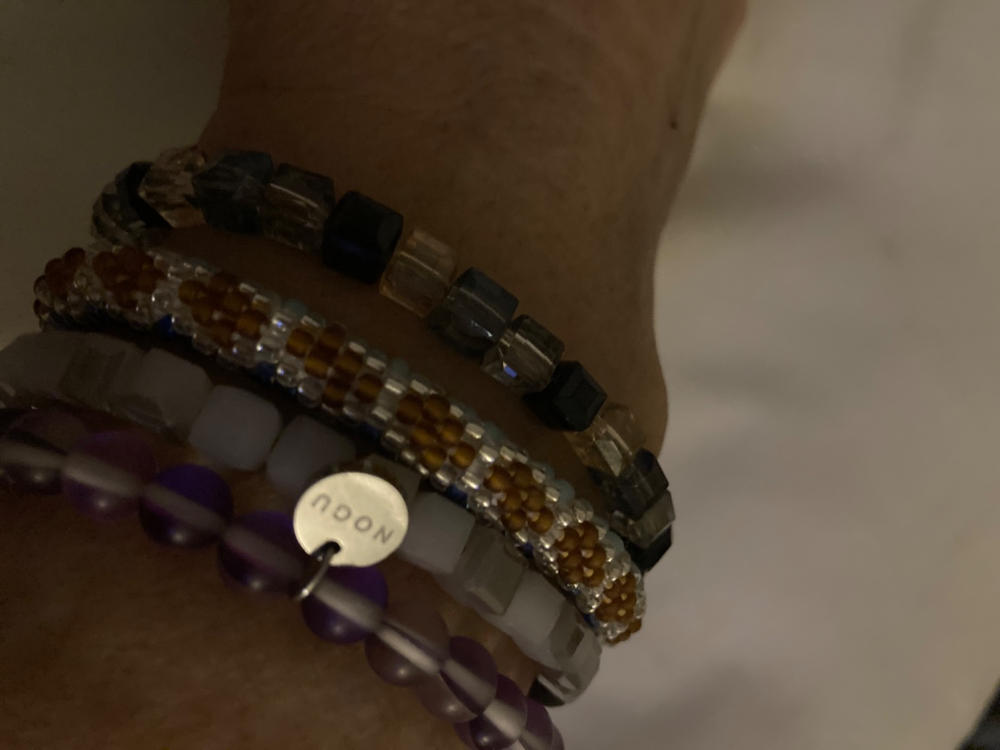 Violet | Silver | Mermaid Glass Bead Bracelet - Customer Photo From lisa j.