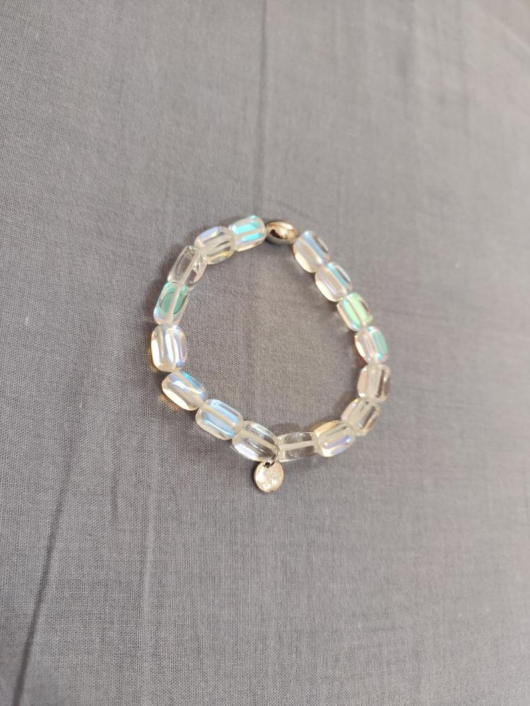 Rainbow Supernova | .925 Sterling Silver | Galaxy Glass Pebble Bracelet - Customer Photo From Sivan R.