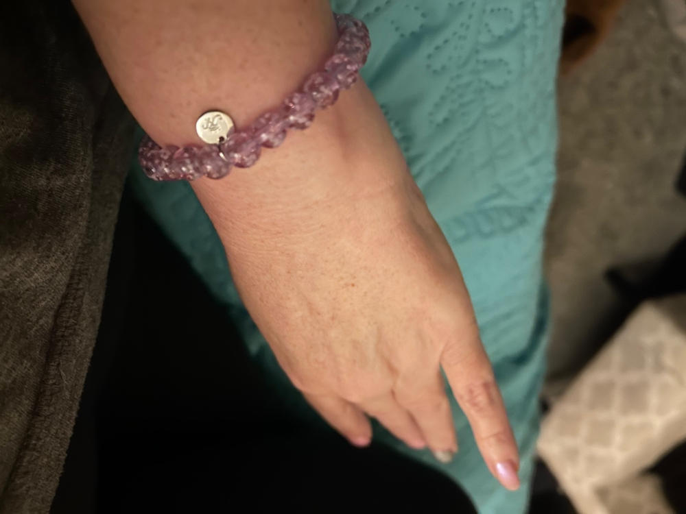 Lilac | .925 Sterling Silver | Firefly Glass Bracelet - Customer Photo From Teresa R.