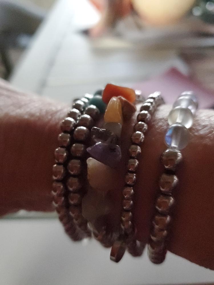 Array Multistone | Silver | Uncut Gemstone Bracelet - Customer Photo From Sherrie Franklin 