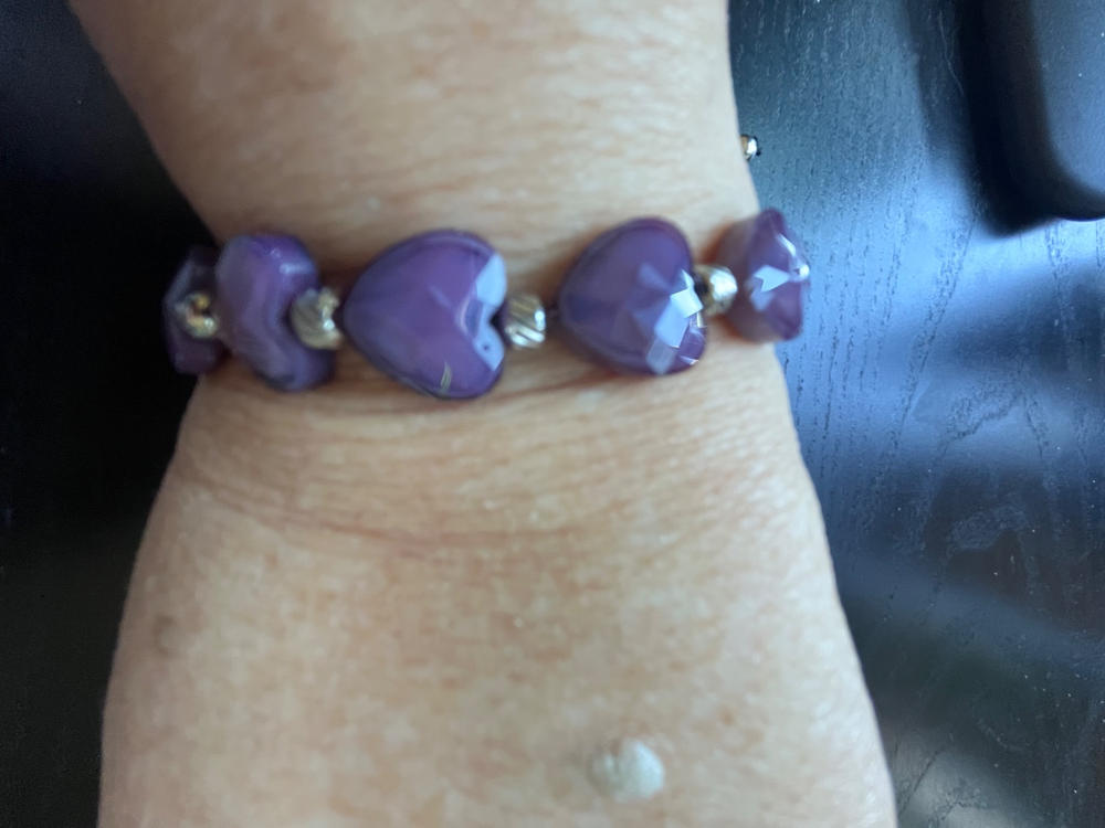 Violet Heartstring | Crystal Macrame Bracelet - Customer Photo From Marilyn Seek