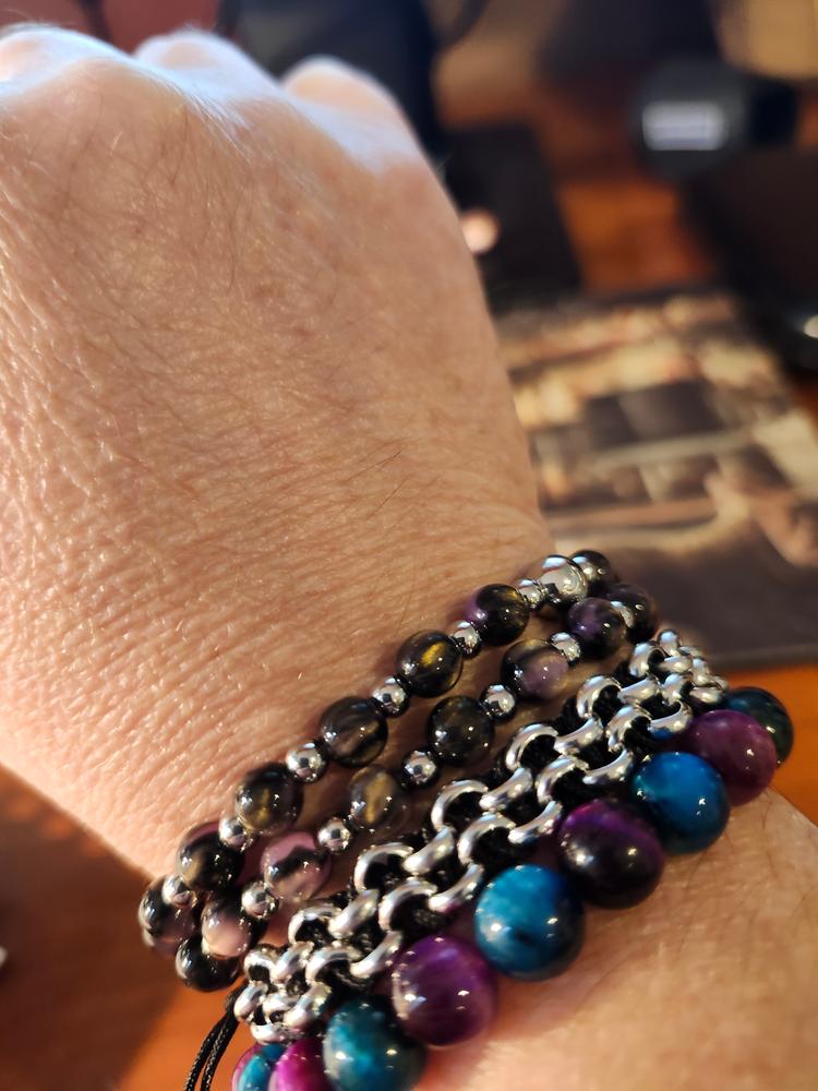 Panda Links | Mini Kismet Bracelet | Black x Silver - Customer Photo From Louise Malone