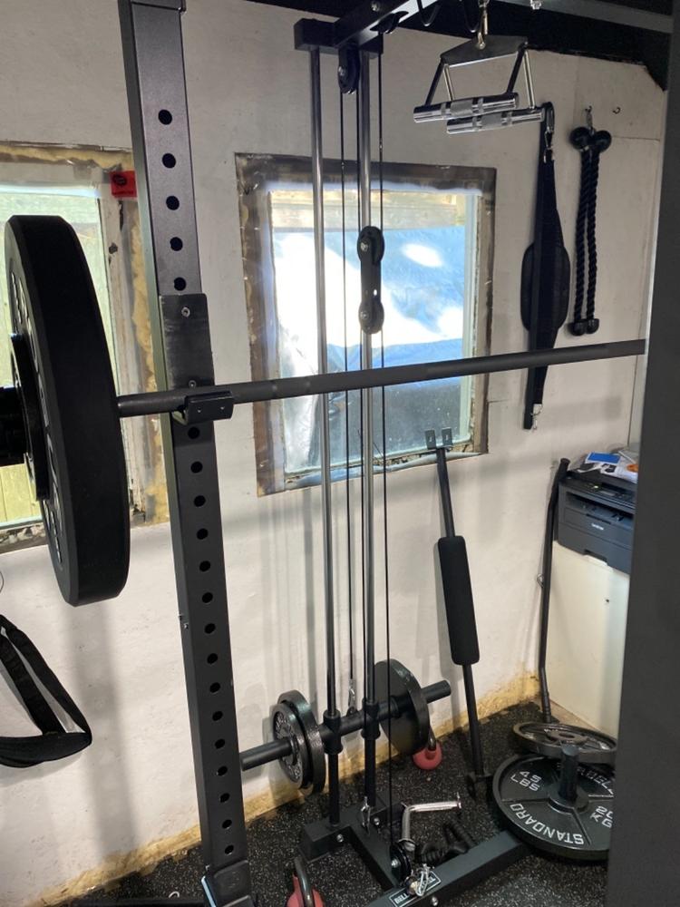 Rack Lat Pulldown / Row Attachment - Light Commercial/Residential Power Rack - Customer Photo From Tyler Fromm
