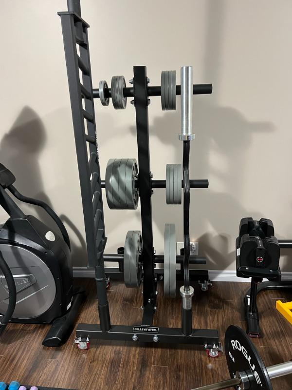 Bumper Plate Weight Tree and Bar Holder 2.0 - Customer Photo From Jean Francois Desrosiers