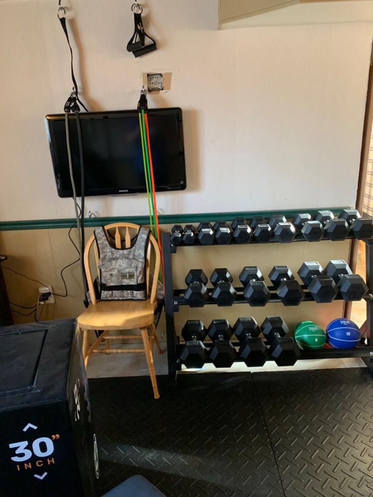 Set of 5-50lb Rubber Hex Dumbbells - 5lb increment pairs - Customer Photo From Jack ODonnell