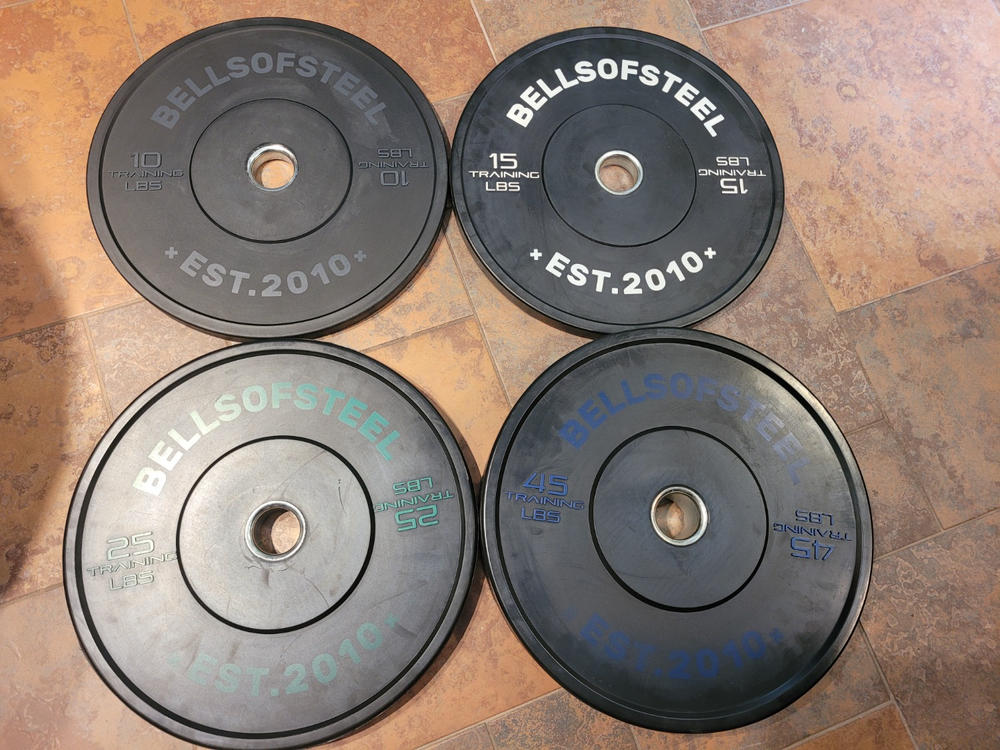 190lb set 2 Each of 10 - 15 - 25 - 45lb Crumb Bumper Plates - Save $ - Customer Photo From Anonymous