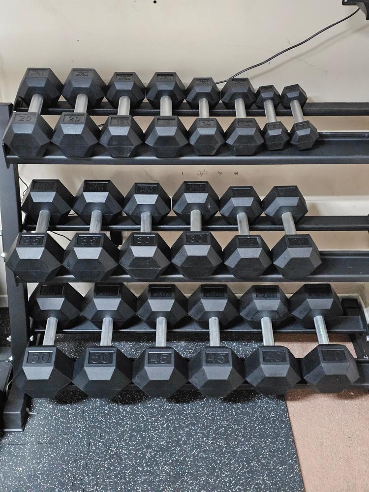 Straight Handle Rubber Hex Dumbbells - Customer Photo From Jason Werner