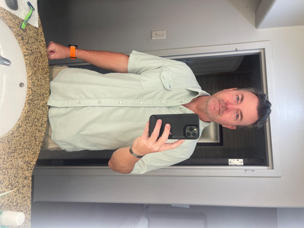 Summer Weight Corduroy Pearl Snap - Sage - Customer Photo From Stephen Johnson
