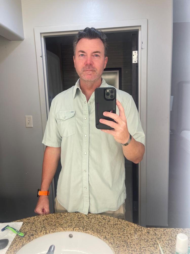 Summer Weight Corduroy Pearl Snap - Sage - Customer Photo From Stephen Johnson