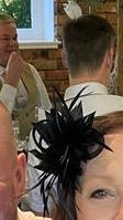 Small Black Fascinator Clip with Feathers & Satin Loops - Customer Photo From Anonymous
