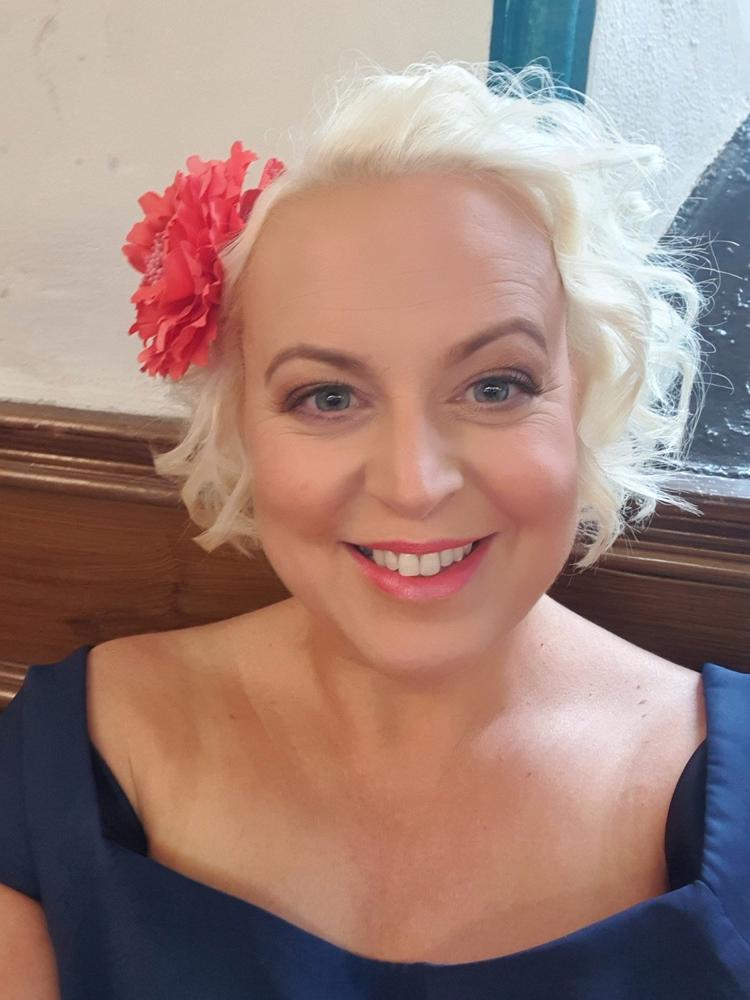 Coral Hair Flower Fascinator Clip - Customer Photo From Anonymous