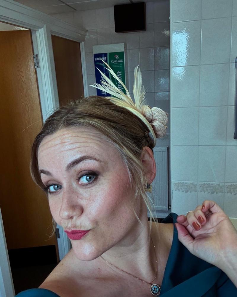 Nude Fascinator with Lily Flower & Feathers - Customer Photo From Anna Gill