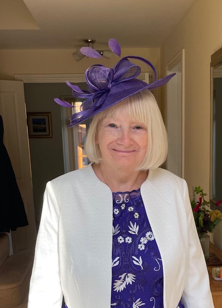 Violet Teardrop Disc Fascinator - Customer Photo From Anonymous