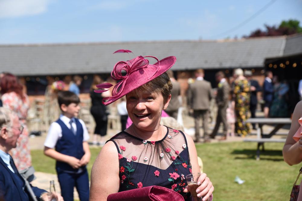 Damson Teardrop Disc Fascinator - Customer Photo From Lisa Adamson