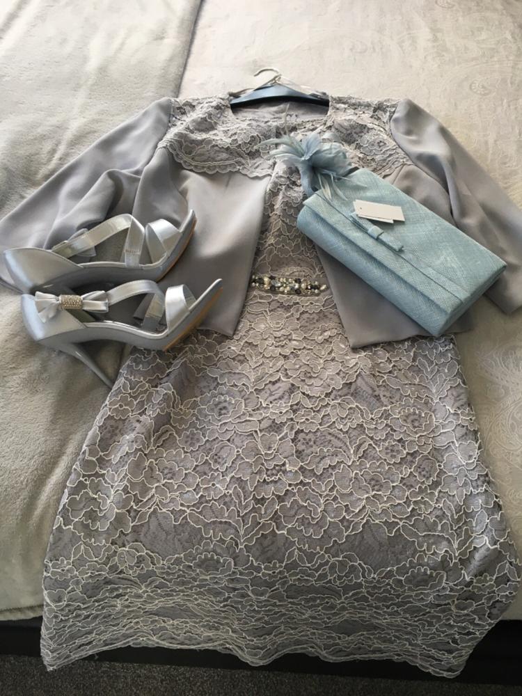 Small Pale Blue Fascinator Clip with Feathers & Loops - Customer Photo From Anonymous