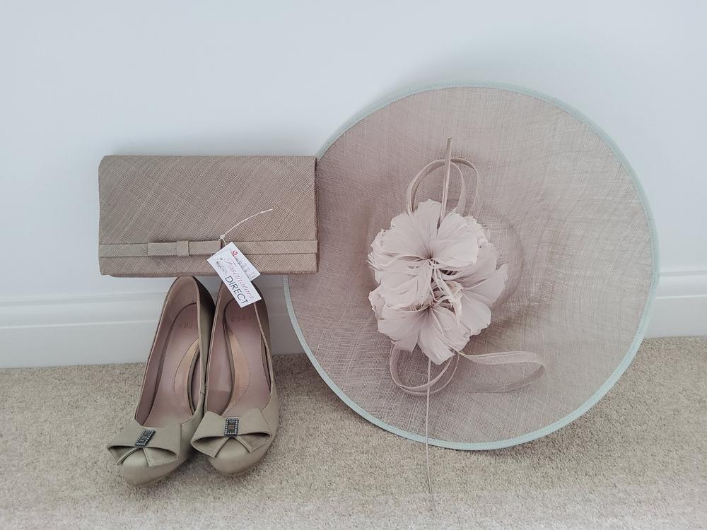 Classic Sinamay Taupe Clutch Bag For Weddings - Customer Photo From DEBORAH MCCALL