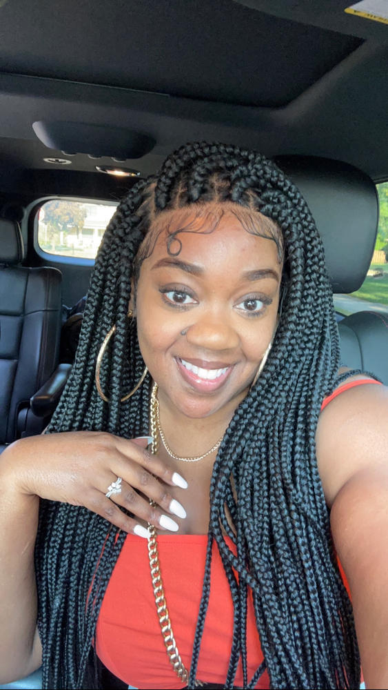 Adaobi Frontal Box Braids Unit - Customer Photo From Cutelilvoice