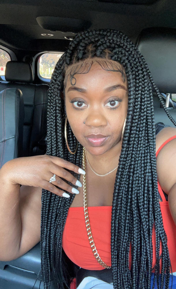 Adaobi Frontal Box Braids Unit - Customer Photo From Cutelilvoice