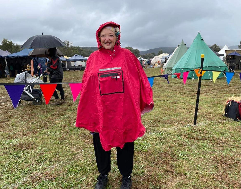 Rowanberry Red Poncho 3.0 - Customer Photo From Kerry H.