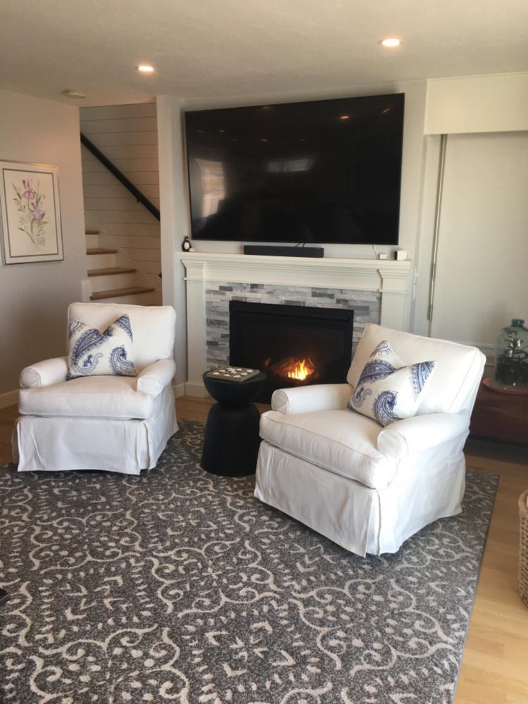 Kayla HERS Casual Slipcovered Swivel Glider Accent Chair - Customer Photo From Lisa Bronstein