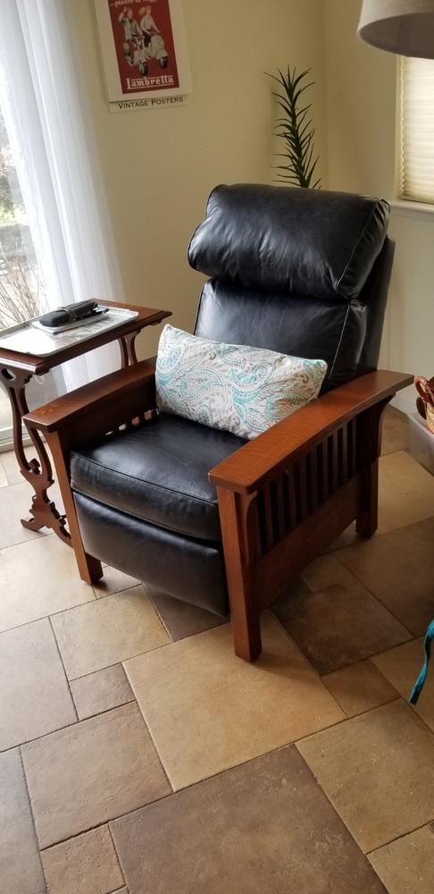Aldrich Arts And Crafts Style Mission Leather Recliner Chair - Customer Photo From Katarina Batchelder