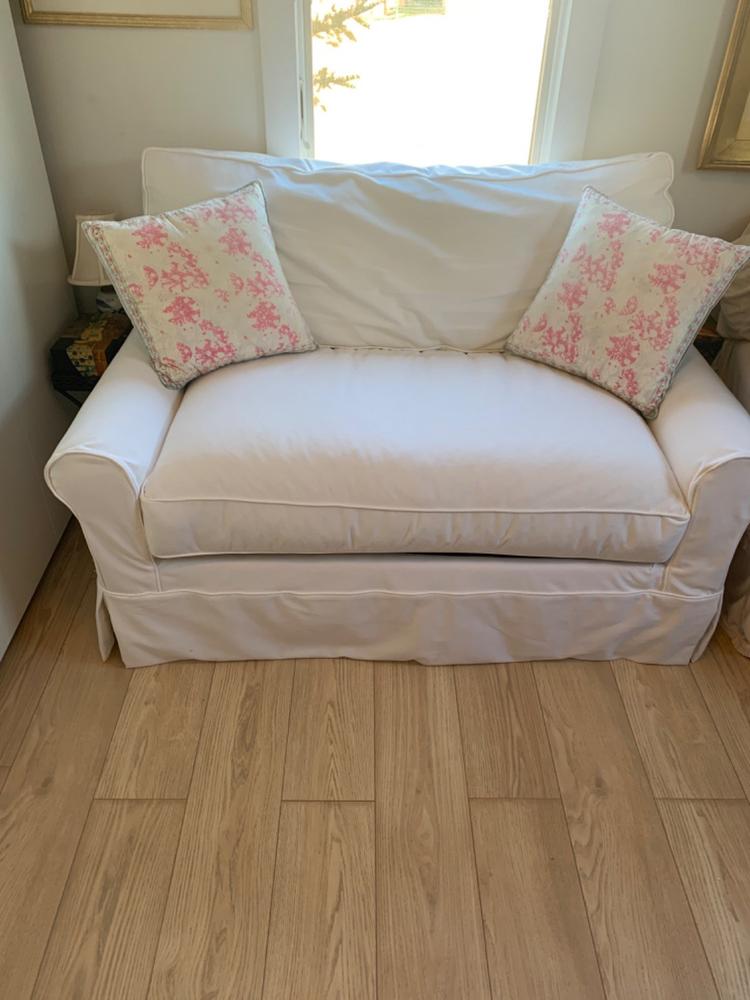 Brigid 58 Inch Slipcovered Chair And A Half Twin Sleeper - Customer Photo From Rosemary Grey