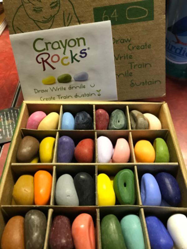 Crayon Rocks + storage box / 64 count - Customer Photo From April B.