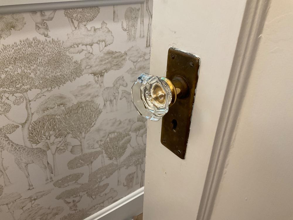 Single Octagonal Clear Glass Doorknob - Customer Photo From Nadine Kerstan