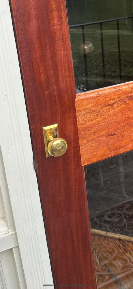 Brass Screen Door Rim Latch with Knob & Lever - Customer Photo From Margaret Craigie