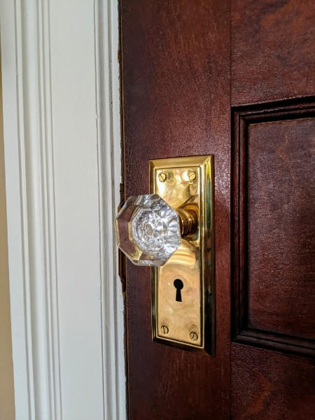 Pair of Octagonal Clear Glass Doorknobs - Customer Photo From Eric Frederick