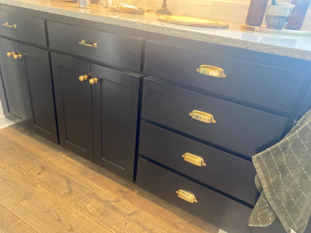 Mission-Style Solid Brass Pull ~ 3" On Centers - Customer Photo From Jennifer Fontenot