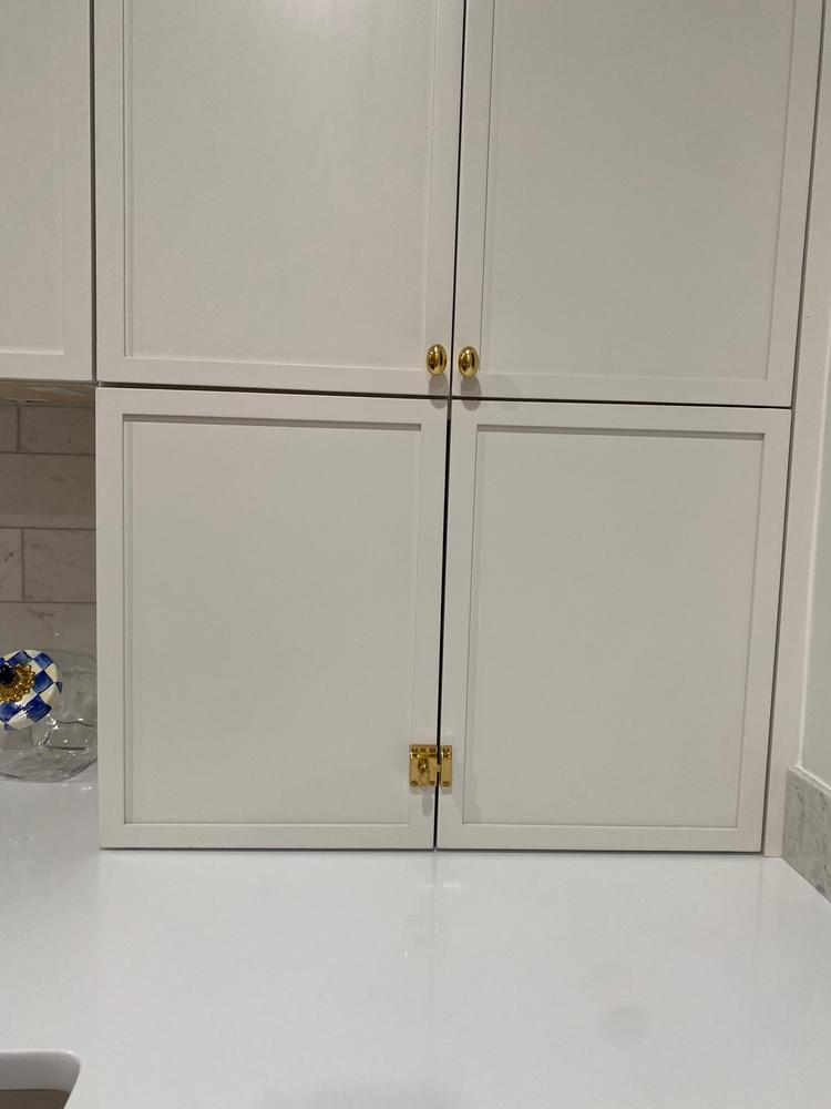 Solid Brass Cupboard Cabinet Latch ~ Small Size - Customer Photo From Pamela 