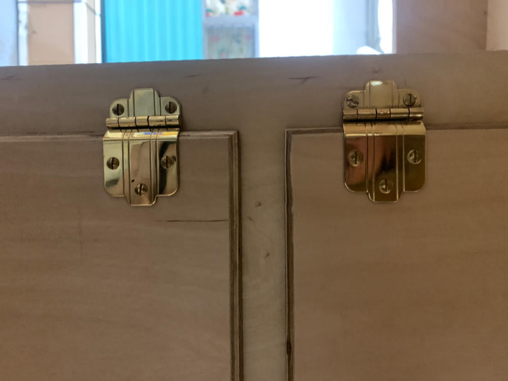Solid Brass "Art Deco" 3/8" Offset Hinge - Customer Photo From Trailer Magic