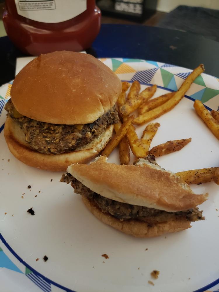 Black Bean Burger #10 Cans (99 total servings, 3 pack) - Customer Photo From Pat Mahoney 
