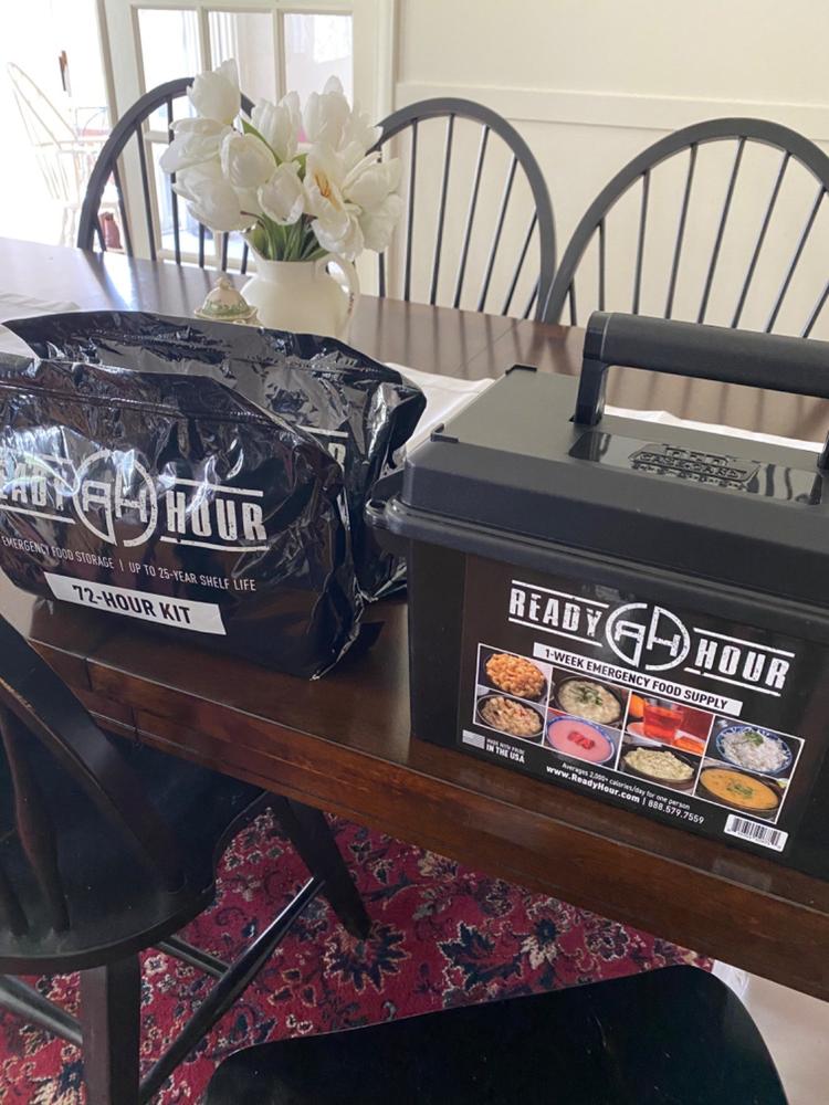 1-Week Food Supply Ammo Can (2,000+ calories/day) - Customer Photo From Marilyn Adams