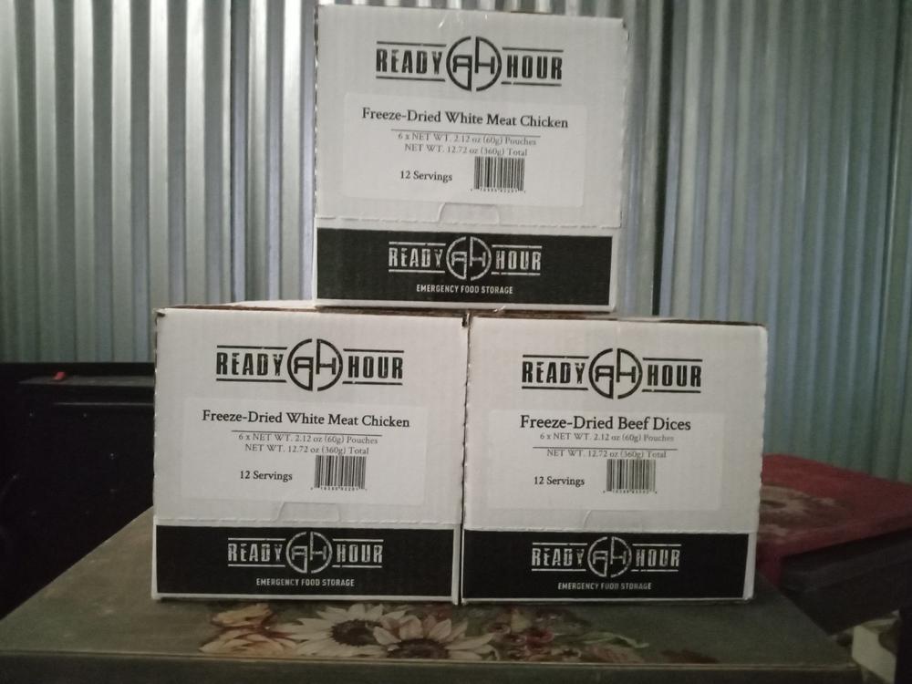 Freeze-Dried White Meat Chicken Case Pack (12 servings, 6 pk.) - Customer Photo From Melody Baca