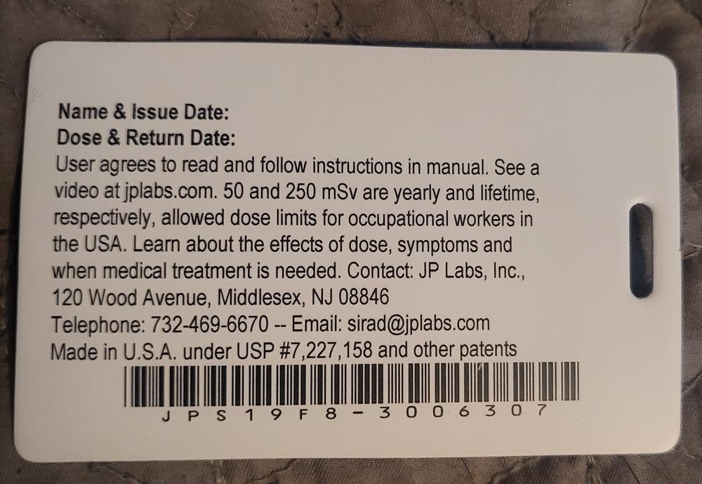 Potassium Iodide Anti-Radiation Tablets & RADTriage50 Personal Radiation Dosimeter - Customer Photo From Don