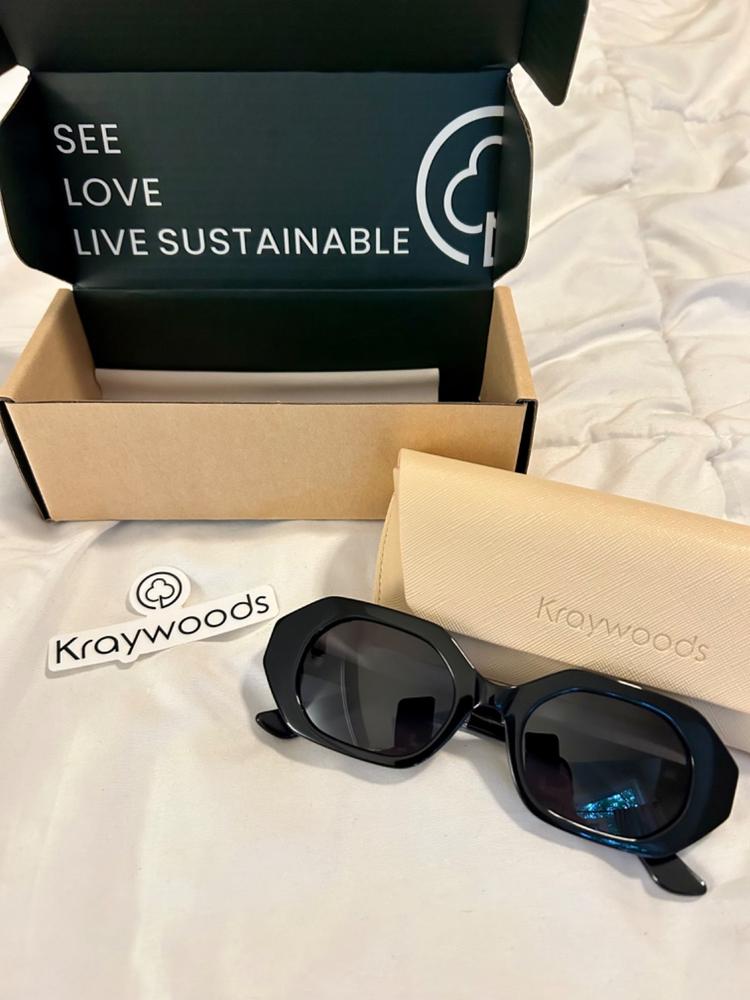 Mia Black | Black Octagon Sunglasses | Kraywoods