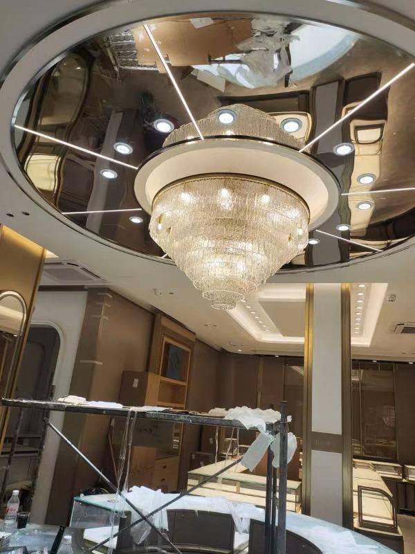 Golden Iron Art 5-Layer Glass Bar Round Chandelier - Customer Photo From Ryder Boyd