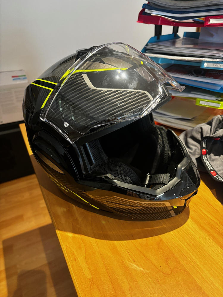 Pack Casco Moto + Kit Bluetooth : Scorpion Exo Tech Evo Carbon Genus Matt  Black Red + Kit bluetooth 5R Lite Solo