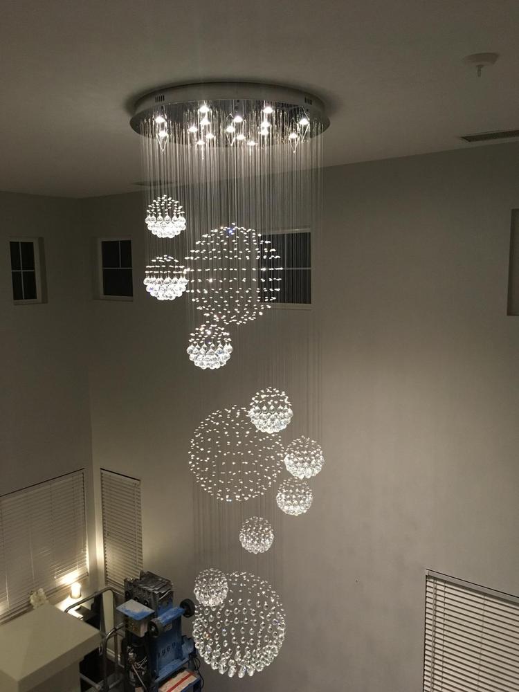 Solar System Crystal Chandelier For Staircase Entrance Foyer