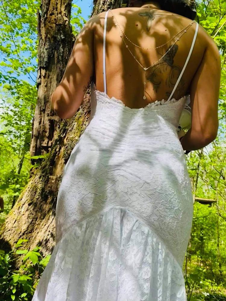 Bridal Back Jewelry Clip onto Dress  Y Lariat Backdrop Necklace – AMYO  Bridal