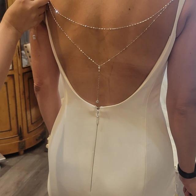 backless chain dress Sequin Chain Drape Backless Cross Wrap High Slit Maxi Dress - Black main image 0