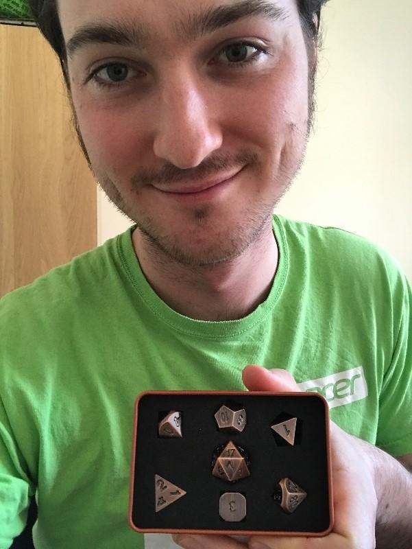 Paladin Roleplaying Antique Bronze Metal Dice Set, In Presentation Tin - Customer Photo From Gabriel 